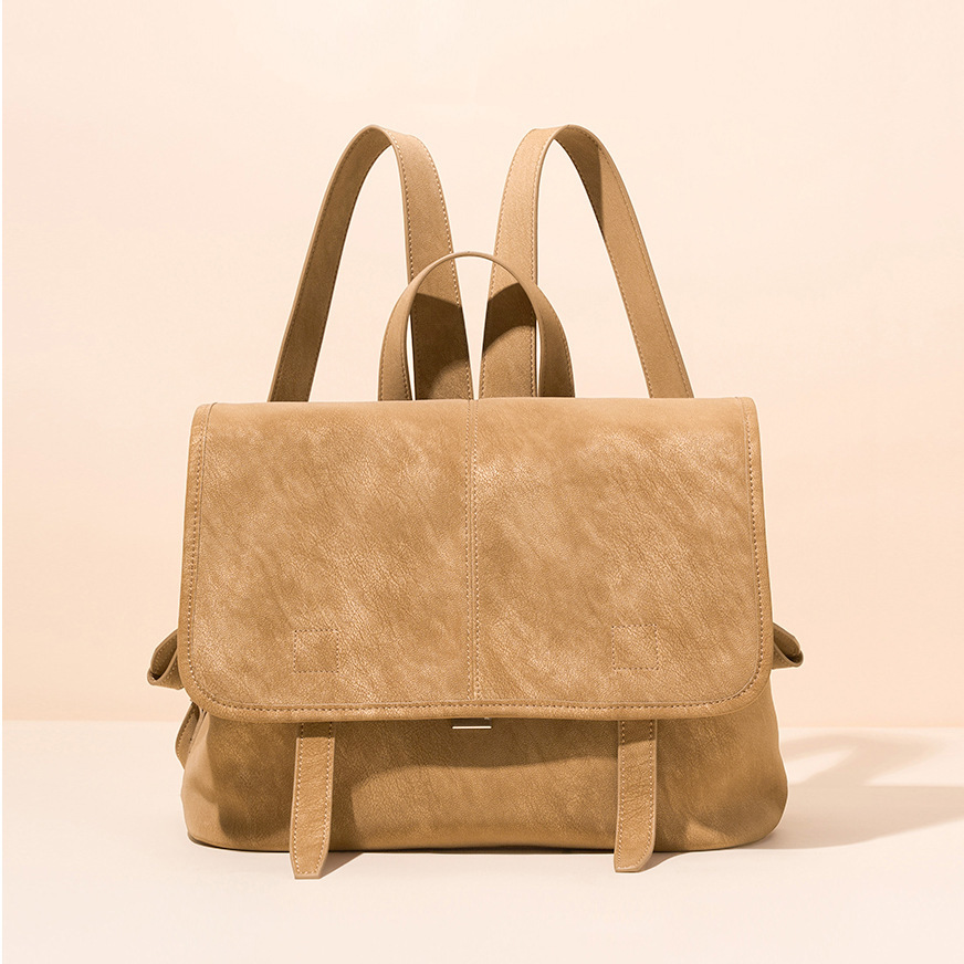 Leather Work Rucksack - Damski plecak vintage z prawdziwej skóry,