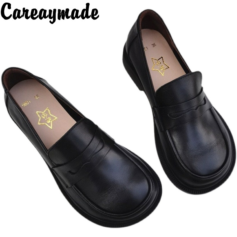 Leather Work Women Shoes - Careaymade-buty damskie na co dzień Slip