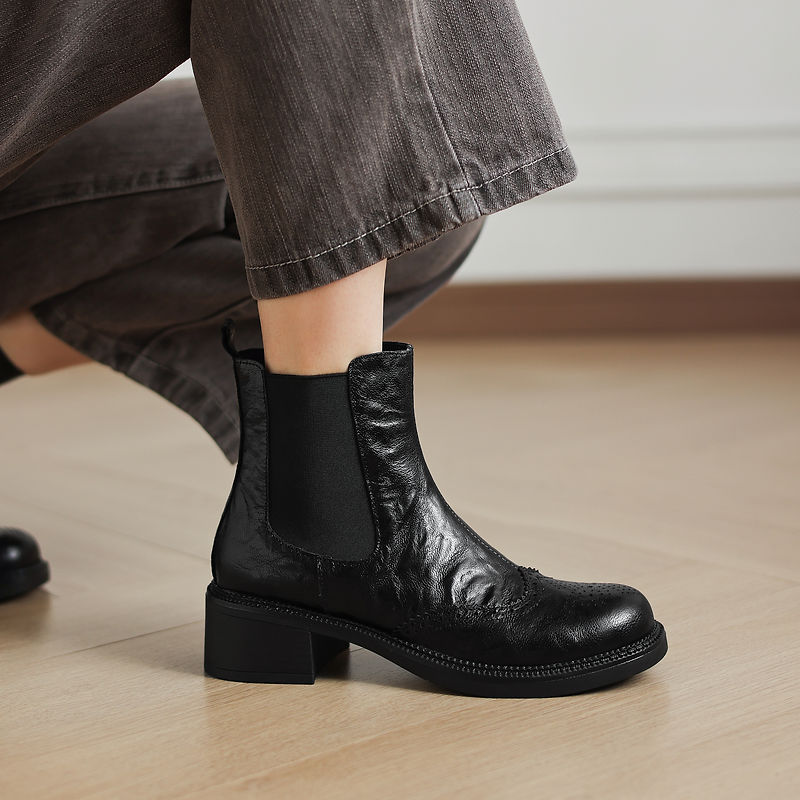 Leather Work Women Shoes - NOWE Jesienne Botki Damskie, Buty Damskie