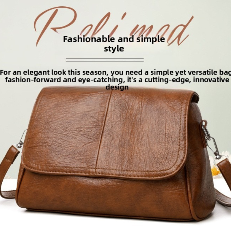 Leatherwork Fasteners - Miękka torebka crossbody z imitacji skóry