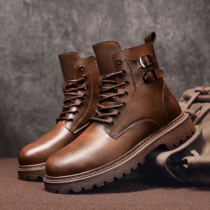 Leather Work Boots - Męskie buty na jesień i zimę,