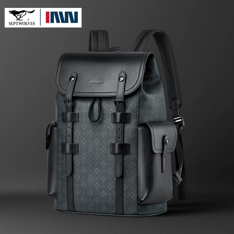 Leather Work Rucksack - Septwolves Wysokiej Jakości Biznesowy Plecak Skórzany