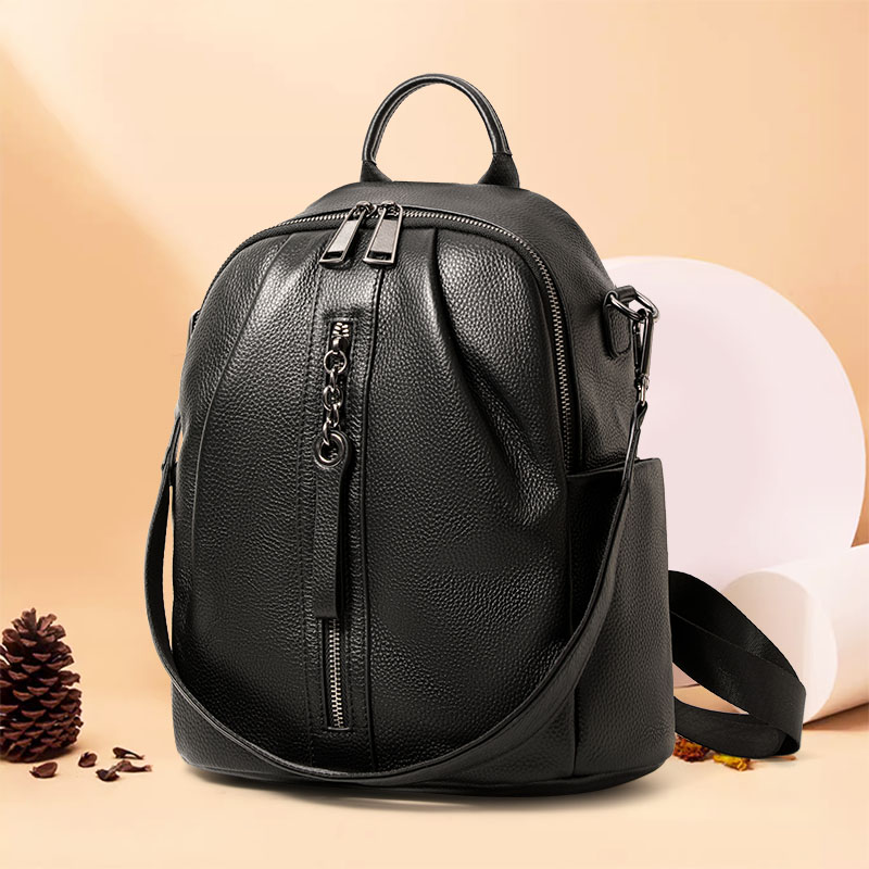 Leather Work Rucksack - Plecak ze skóry naturalnej, antykradzieżowy, z