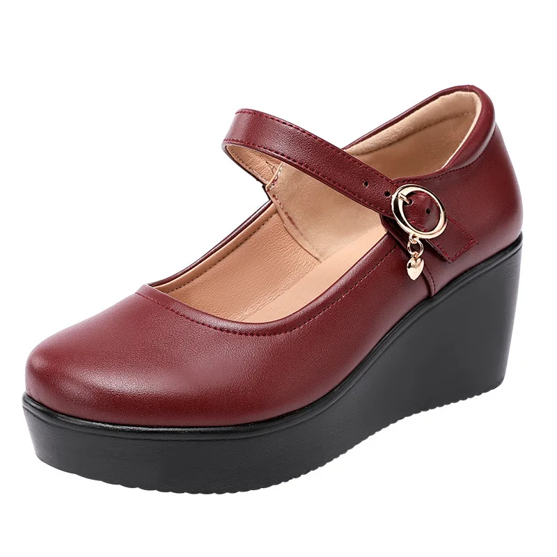 6cm Mały Rozmiar 32-43 Vintage – Leather Work Women Shoes recenzja i cena