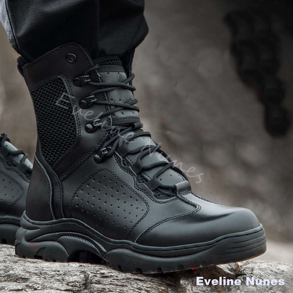 Męskie taktyczne buty bojowe z – Leather Work Boots recenzja i cena