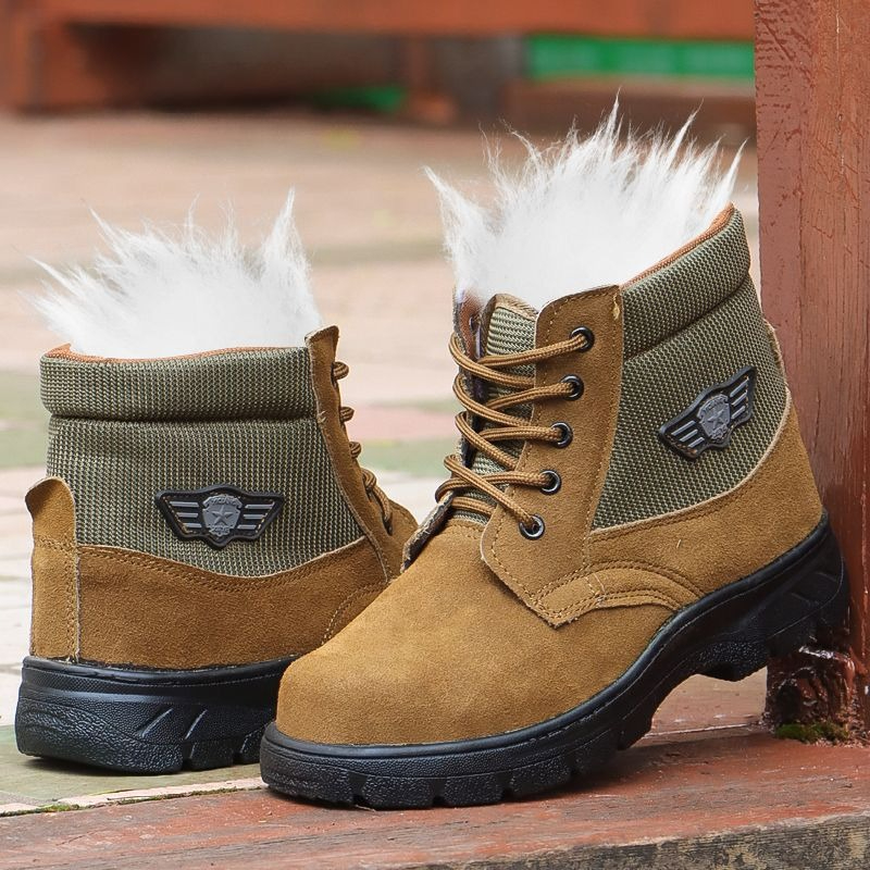Zimowe męskie buty śniegowce z – Leather Work Boots recenzja i cena