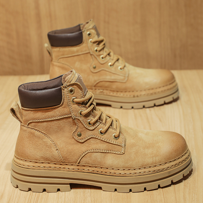 Męskie modne wiosenne buty na  – Leather Work Boots recenzja i cena