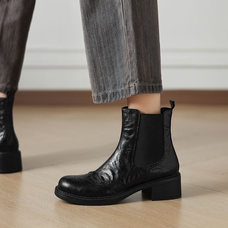 NOWE Jesienne Botki Damskie, B – Leather Work Women Shoes recenzja i cena