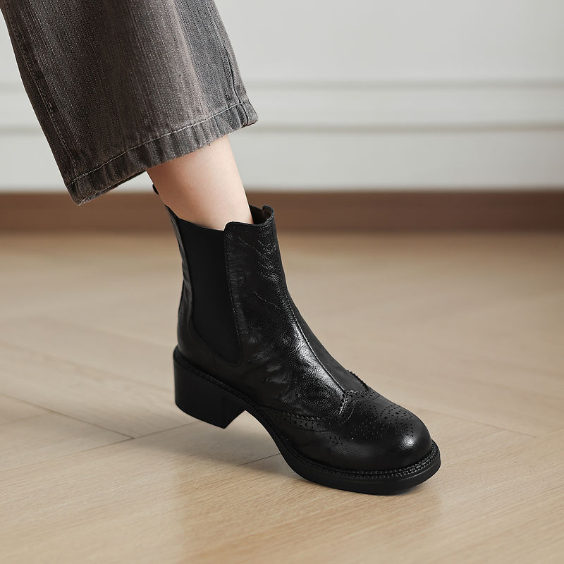 NOWE Jesienne Botki Damskie, B – Leather Work Women Shoes recenzja i cena