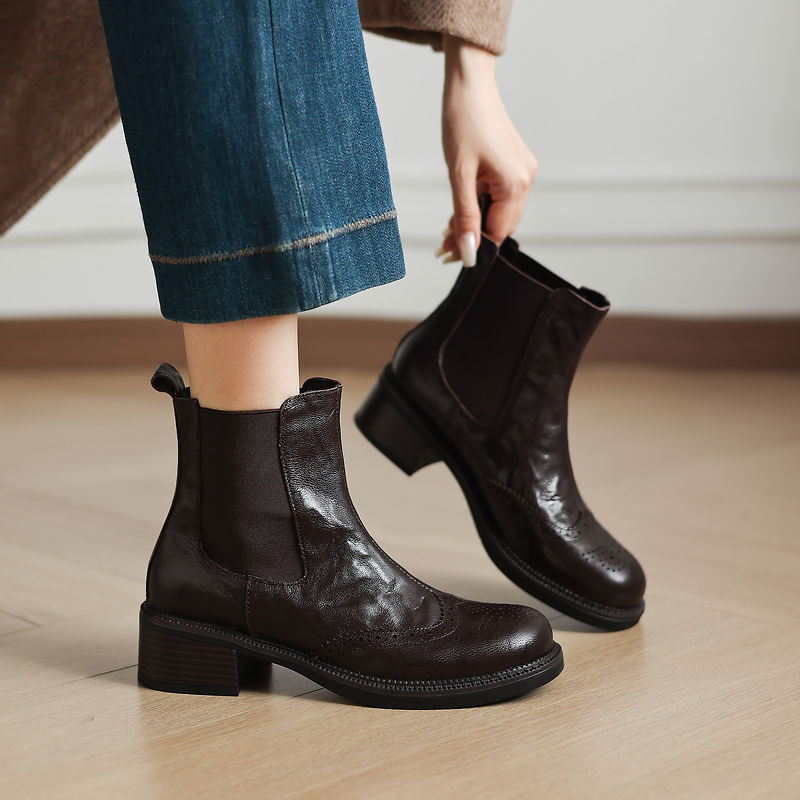 NOWE Jesienne Botki Damskie, B – Leather Work Women Shoes recenzja i cena