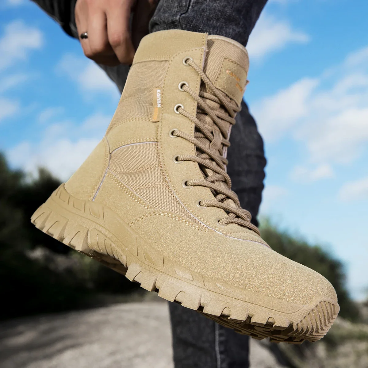 Męskie buty outdoorowe do wędr – Leather Work Boots recenzja i cena