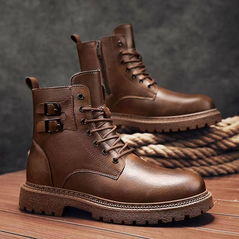 Męskie buty na jesień i zimę,  – Leather Work Boots recenzja i cena