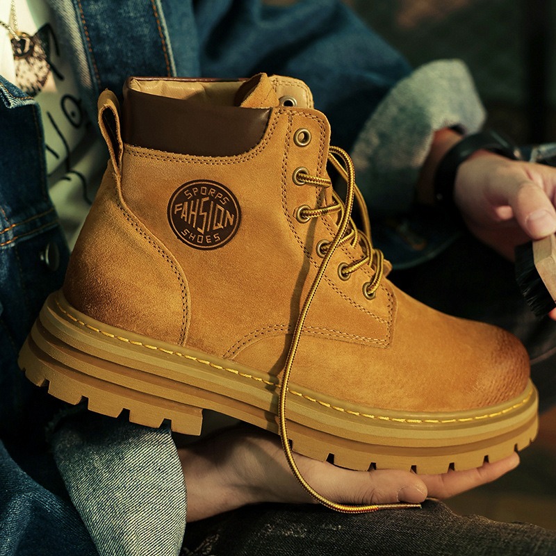 Męskie zimowe buty z polarową  – Leather Work Boots recenzja i cena