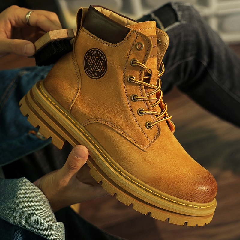 Męskie zimowe buty z polarową  – Leather Work Boots recenzja i cena